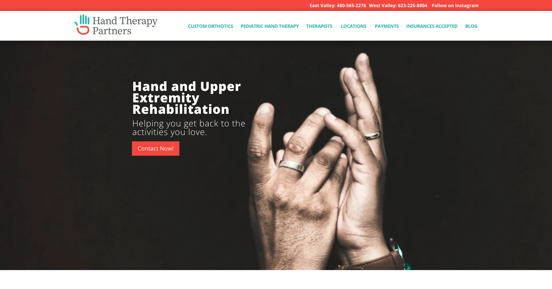 Hand Therapy Partners home page