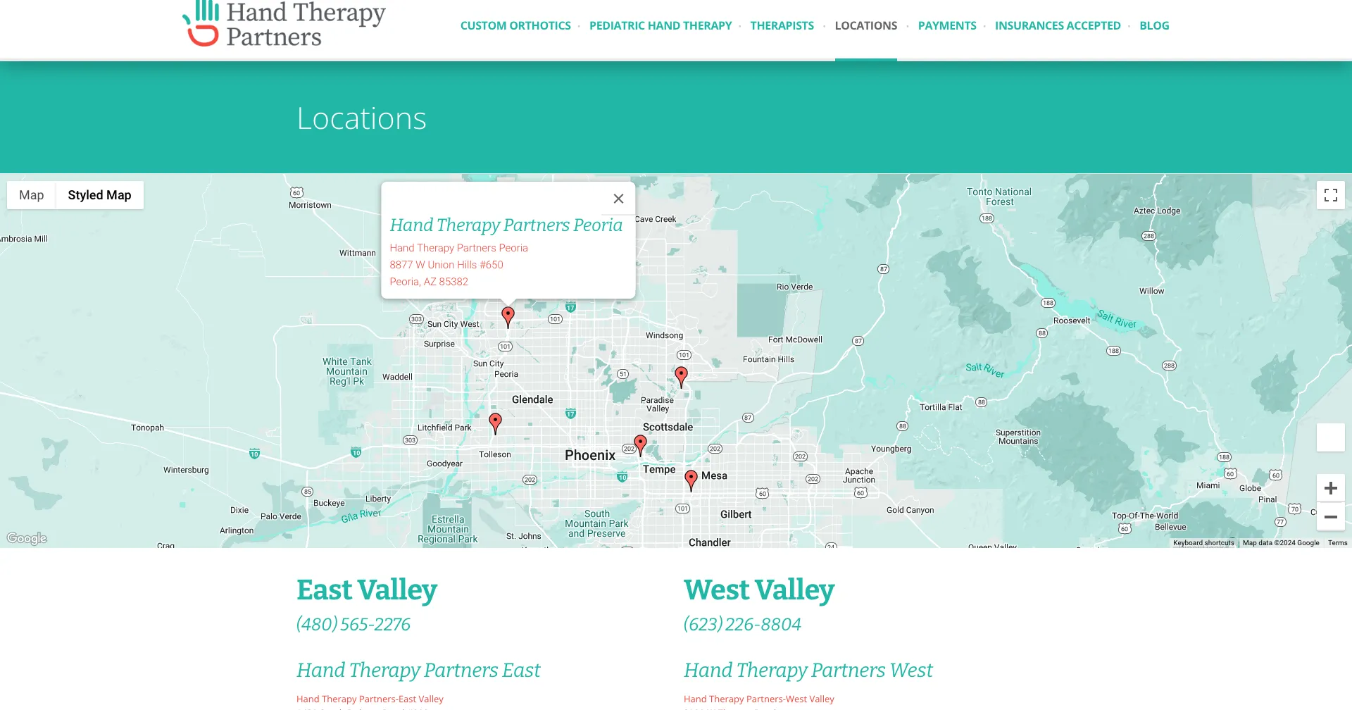 Interactive locations map