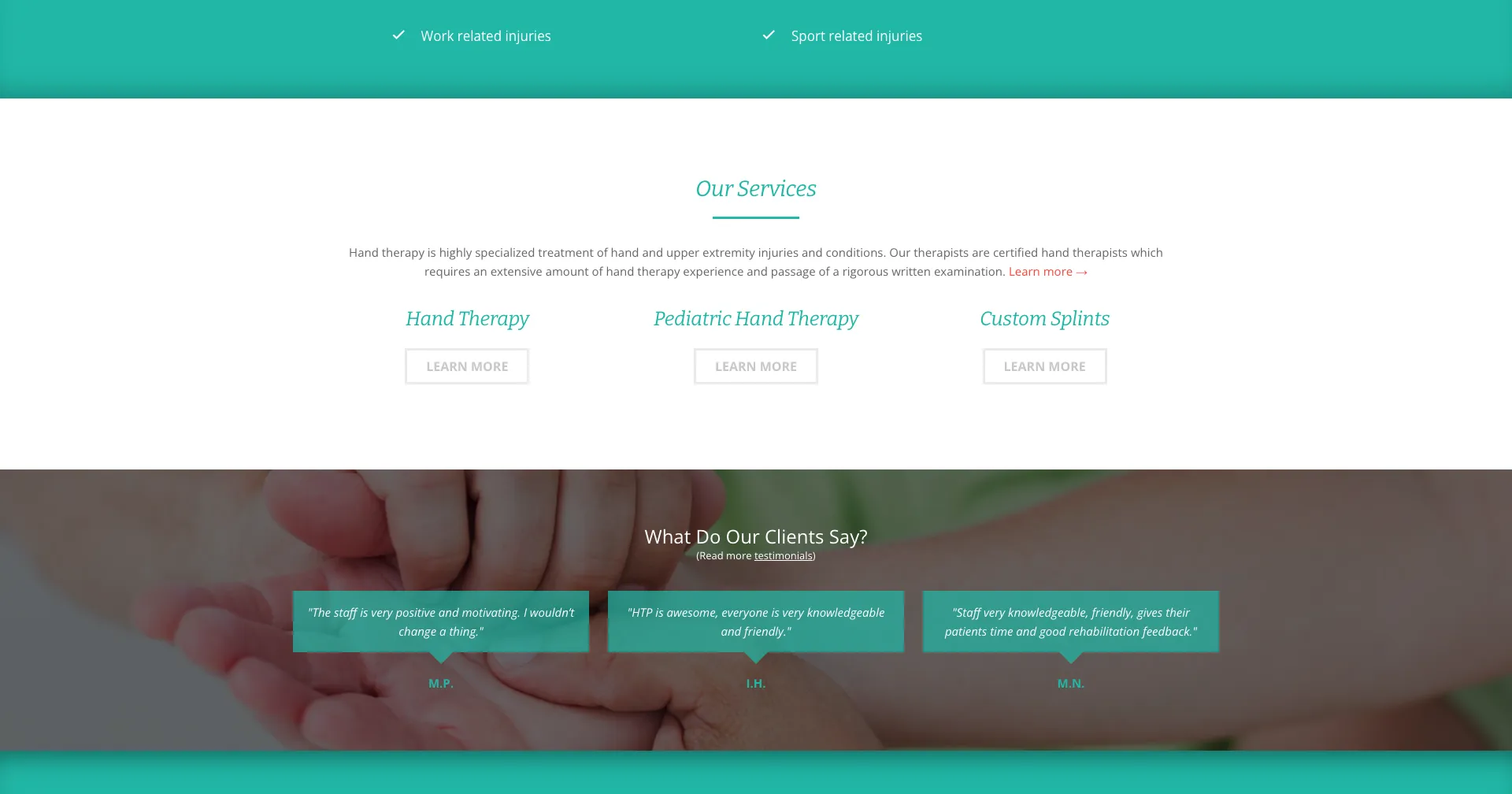 Overview of services, and client testimonials